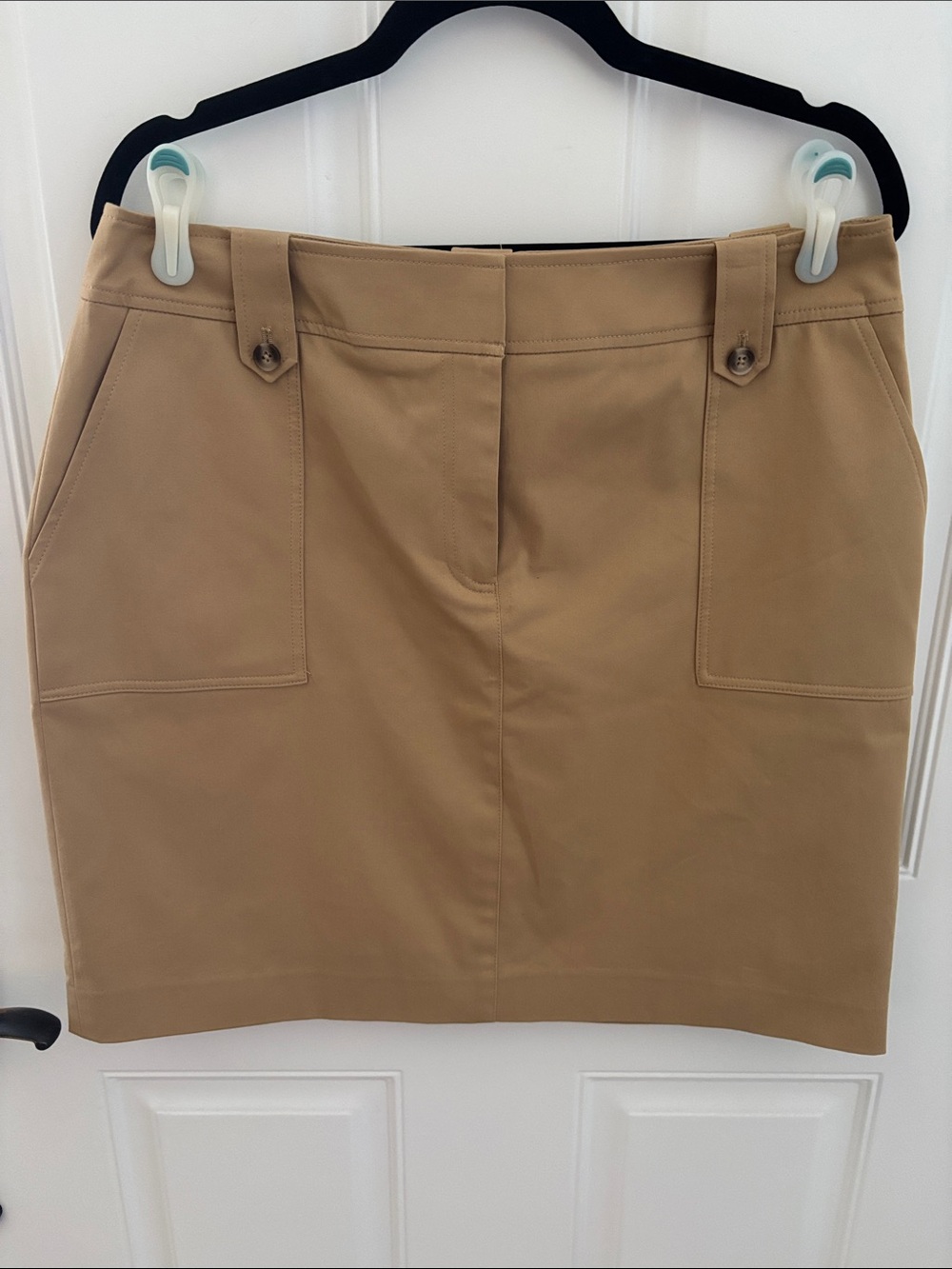 Calvin Klein Tan Pencil Skirt with Front Patch Pockets